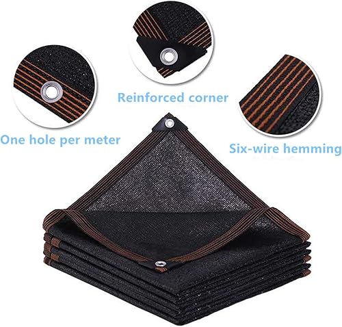 Miniatura 4 de 70 % de tela de sombra con bloqueador solar, lona de malla solar con ojales, 20 pies x 10 pies, red de sombra negra para plantas, invernadero,