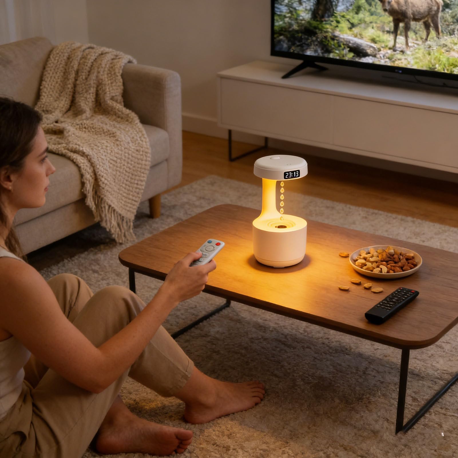 Umidificatore Capacità Diffusore A Fredda A Forma Di Di Pioggia | Umidificatori Intelligenti per la Camera da per Comodino Casa Ufficio Scrivania Sonno Notte Appartamento Hotel