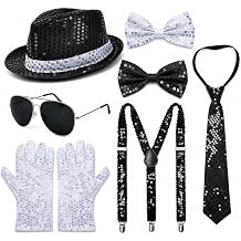 7-Pair MJ Costume Accessory Set Black and White