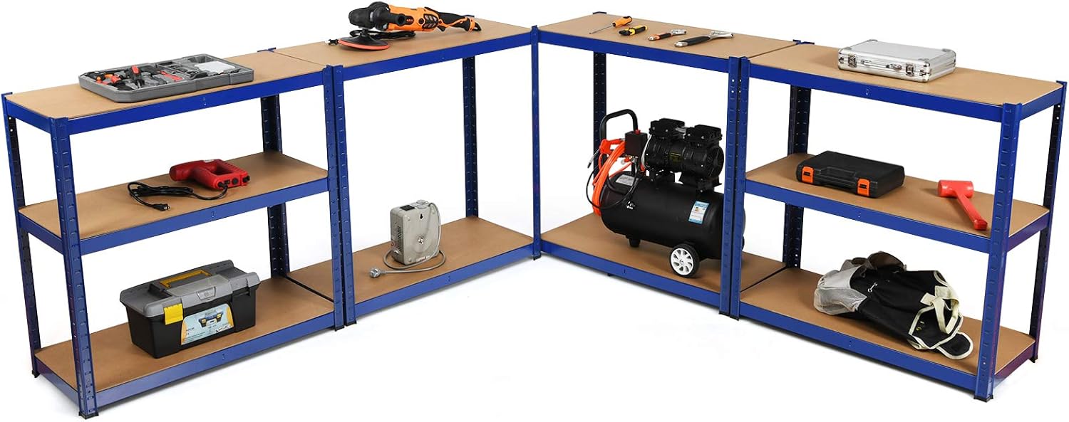 Giantex 2 Pieces Shelving Rack Storage Shelf Steel Garage Utility Rack 5-Shelf Adjustable Shelves Heavy Duty Display Stand for Books, Clothes, Kitchenware, Tools Bolt-Free Assembly 36"x 16"x 72” (2) : Everything Else