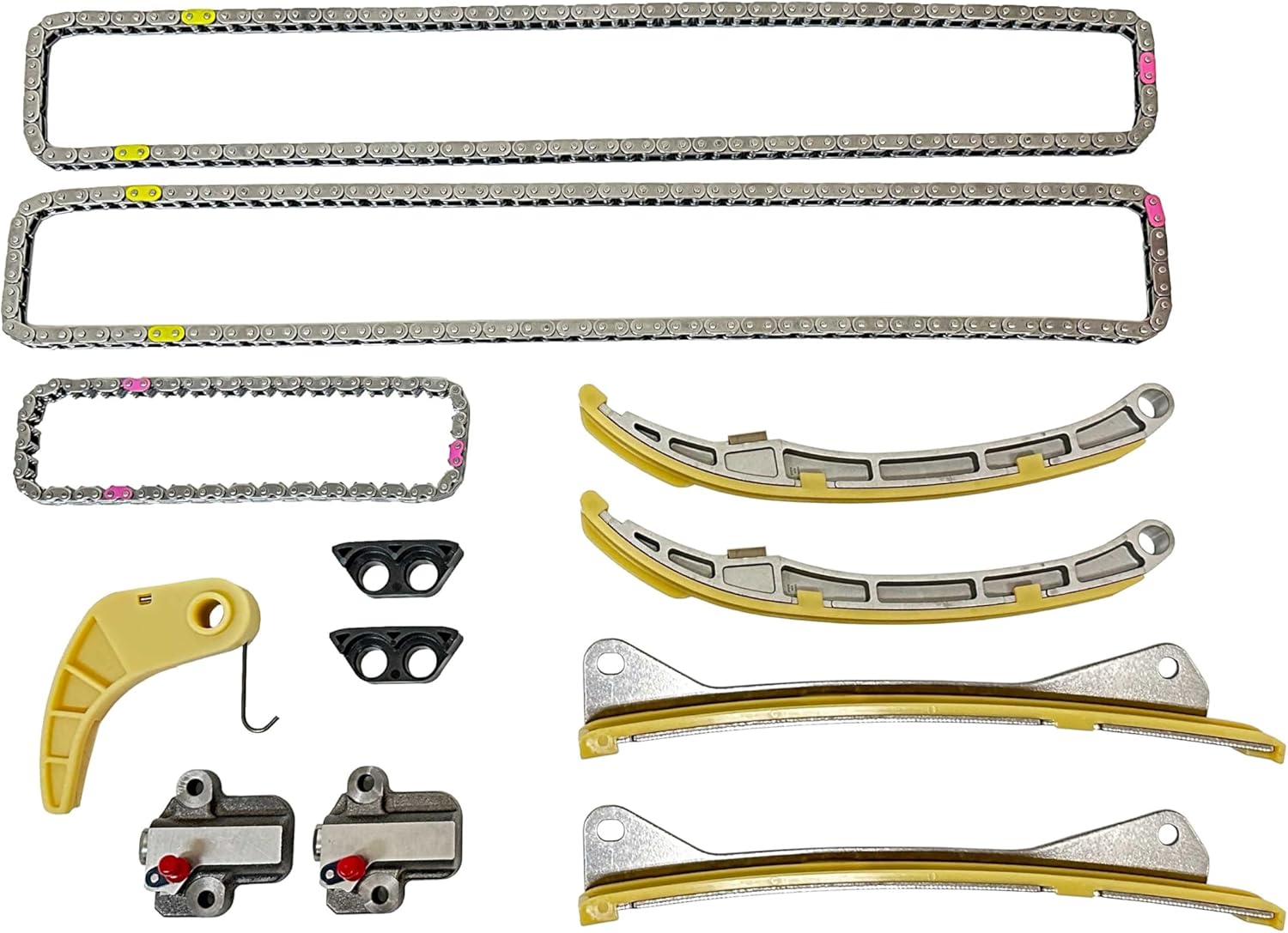 DNJ TK197A Timing Chain Kit for 2015-2016 Hyundai, Kia Azera, Cadenza, Santa Fe 3.3L V6 24V DOHC 3342cc