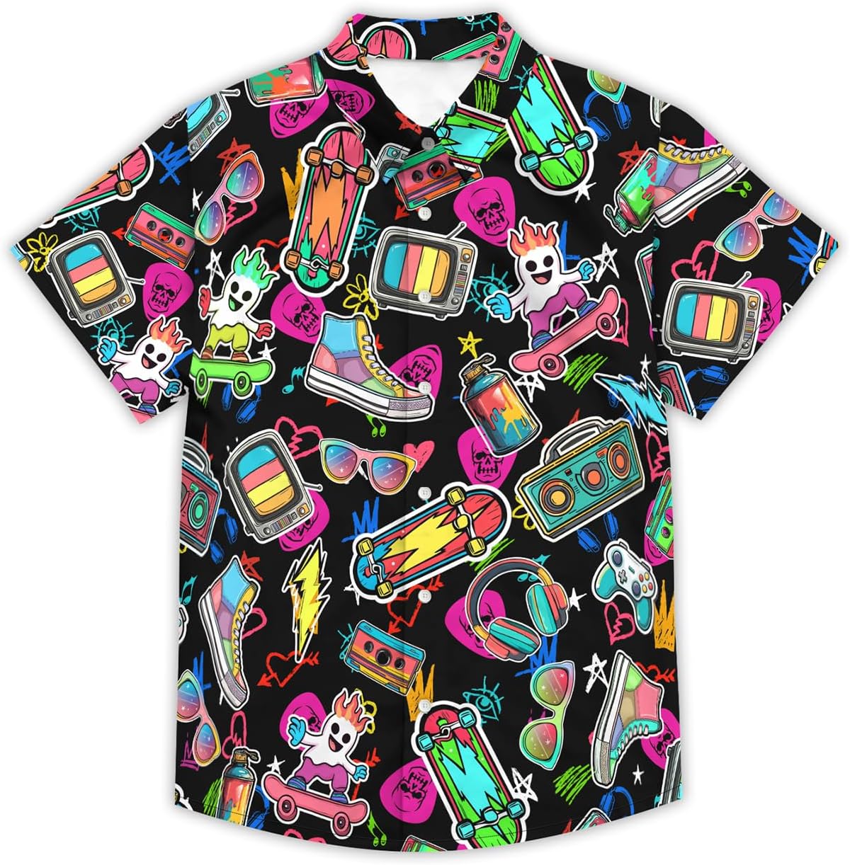 Funny Hawaiian Shirt for Men Novelty Graphic Print Casual Beach Party Vacation Short Sleeve Button Down Shirt Unisex - Image 4