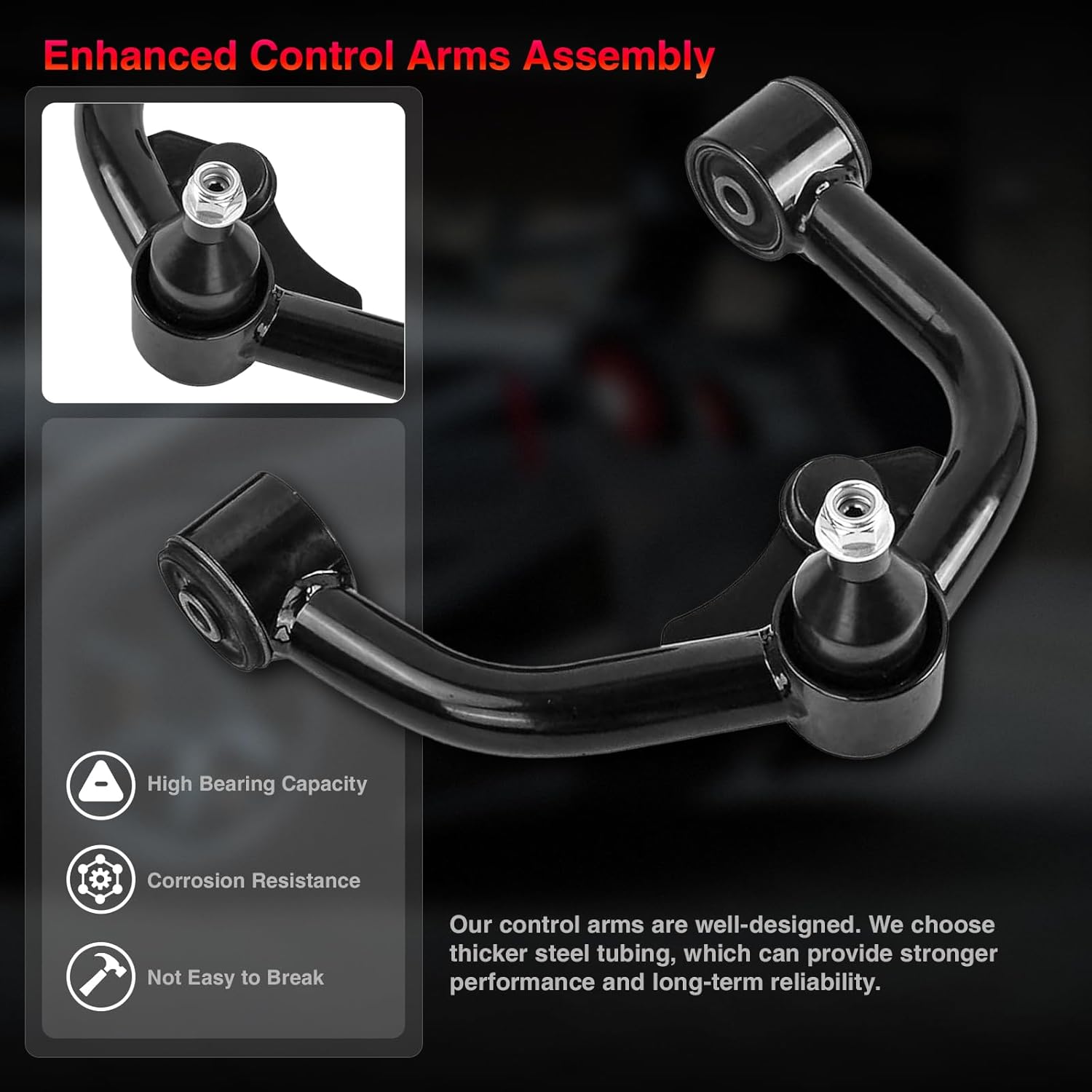 1-3" Lift Front Upper Control Arms with Ball Joint For 2005-2016 Nissan Frontier, 2005-2021 Pathfinder, 2005-2016 Xterra, Suspension Kit Adjustable Control Arm 2pcs