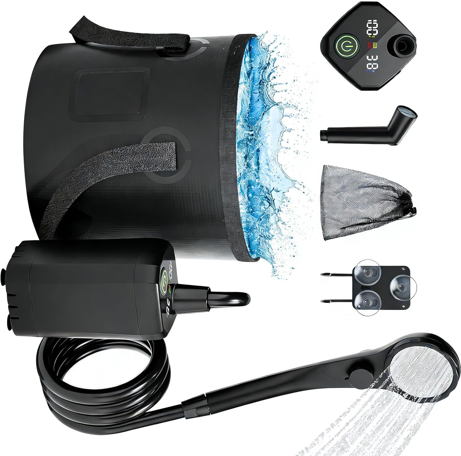 Upgraded Outdoor Shower Set with Suction Cups 3 Modes Camping Bathing Tool for Beach or Pet Bathing Outdoor Shower