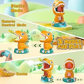 EagleStone Remote Control Dinosaur Shooting Toys for Kids 3-5 5-7 8-12, Electronic Dino Shooting Target Game with Spay, Auto Scoring, Light &Roar, 3 4 5 6 7 Year Old Boy Birthday Gift Party Favor