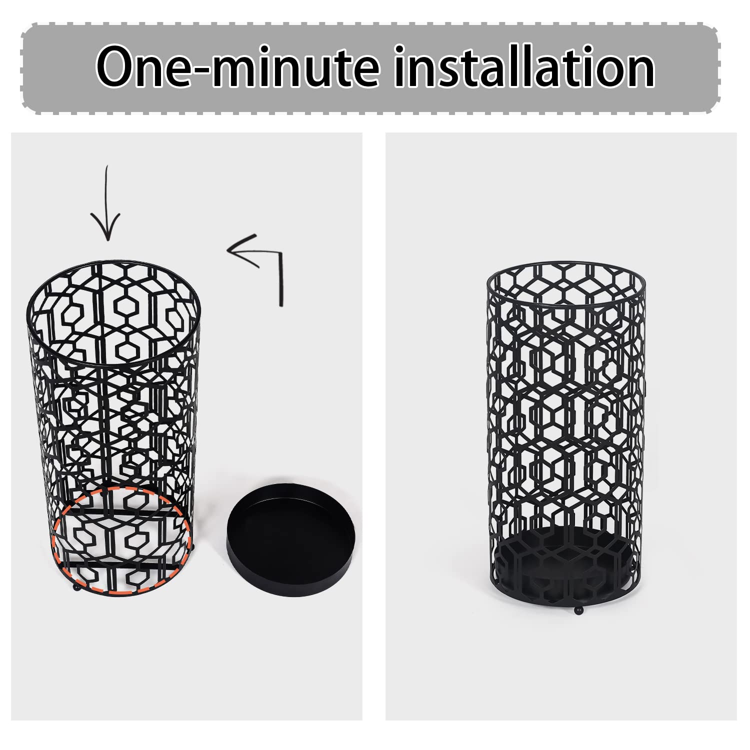 Amazon.co.jp: Edeco 金属製傘スタンド ブラック ラウンド 傘ラック 杖