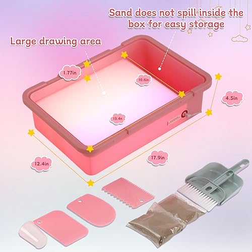 Miniatura 4 de Mesa ligera para niños, manipuladores de mesa ligera para preescolar, juguetes de mesa de luz transparente, mesa de luz para aula, caja de luz de