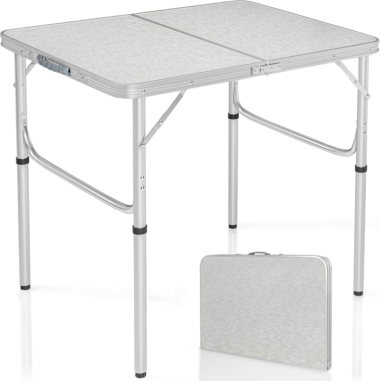 RedSwing Aluminum Folding Table 3 Feet Adjustable Height, Lightweight and Portable Camping Table, 36x24 Inches Large Table 3 Feet (2 Heights 15''/28'')