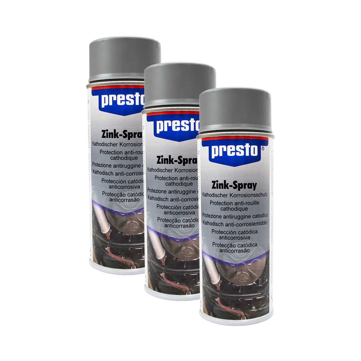 Presto 3X 308035 ZINKSPRAY Spray KALTVERZINKUNG KORROSIONSSCHUTZ EISENMETALL 400