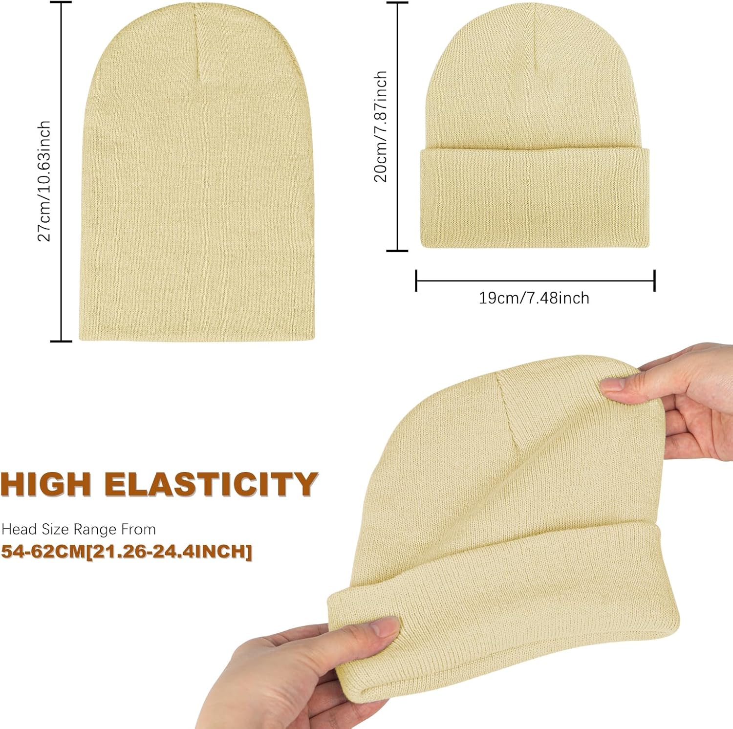 Rosoz Unisex Beanie Winter Knitted Skull Cuffed Soft Warm Hat for Men/Women Slouchy Ski Watch Cap - Image 3