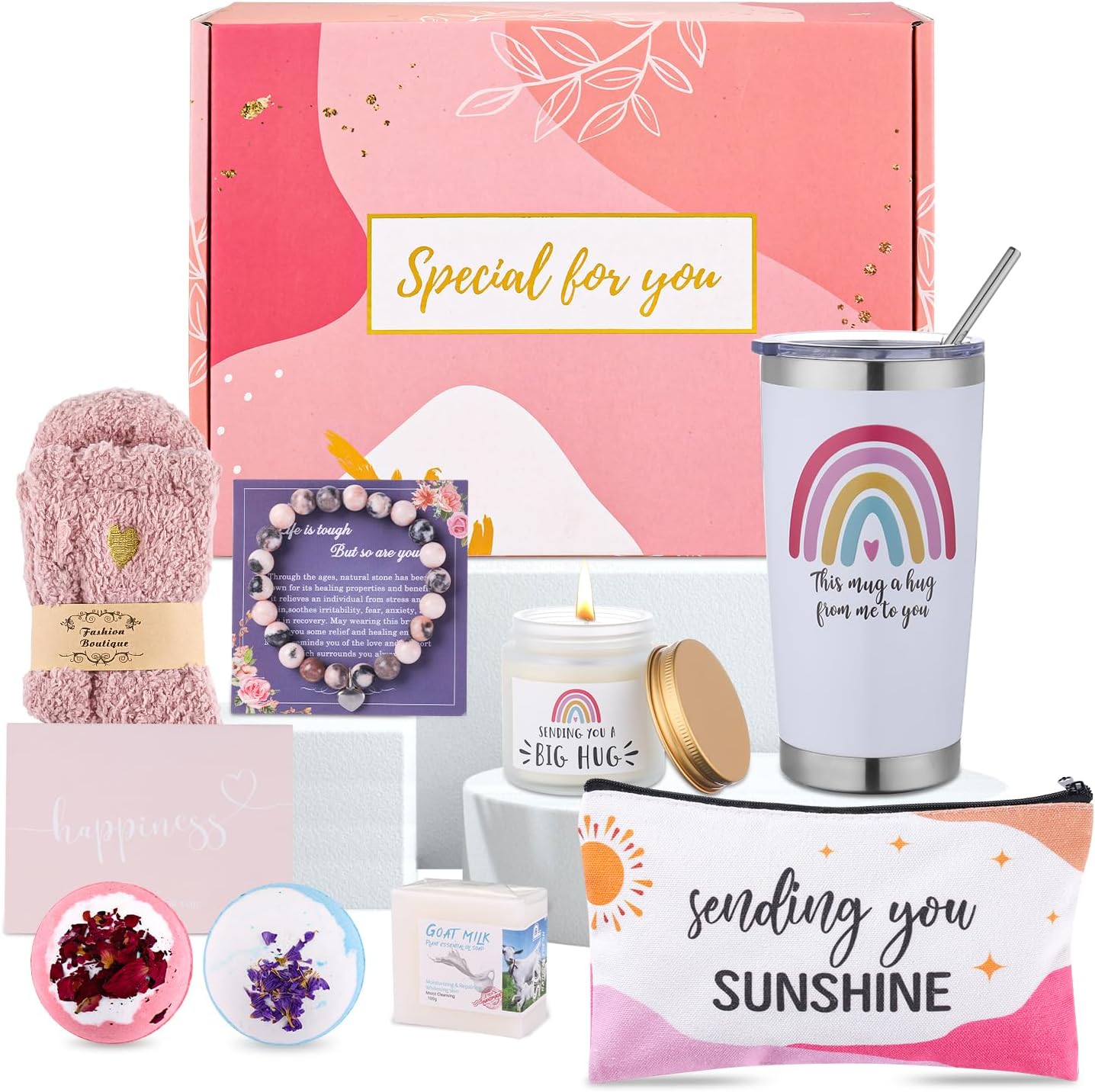 Get Well Soon Gifts for Women, Encouragement Gift Surgery Recovery Gifts For Women Sunflower Gifts,Thinking Of You Gifts Box,Birthday Gift For Women Friends