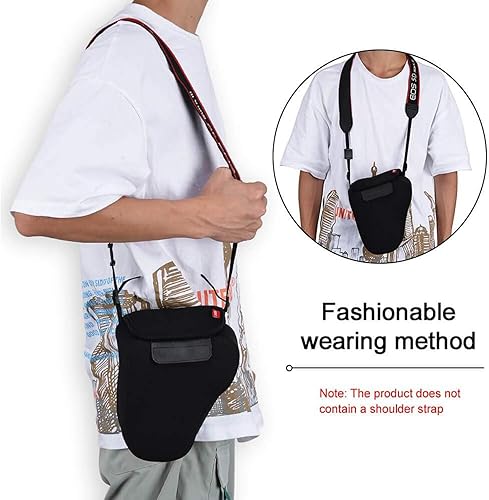 Miniatura 7 de CADeN Funda para cámara DSLR SLR con protección de neopreno, compatible con Nikon, Canon, Pentax, Sony, etc. (grande, negro)