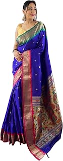 Panzora Women's Paithani Silk Weaving Saree With Unstitched Blouse Piece Price In India
