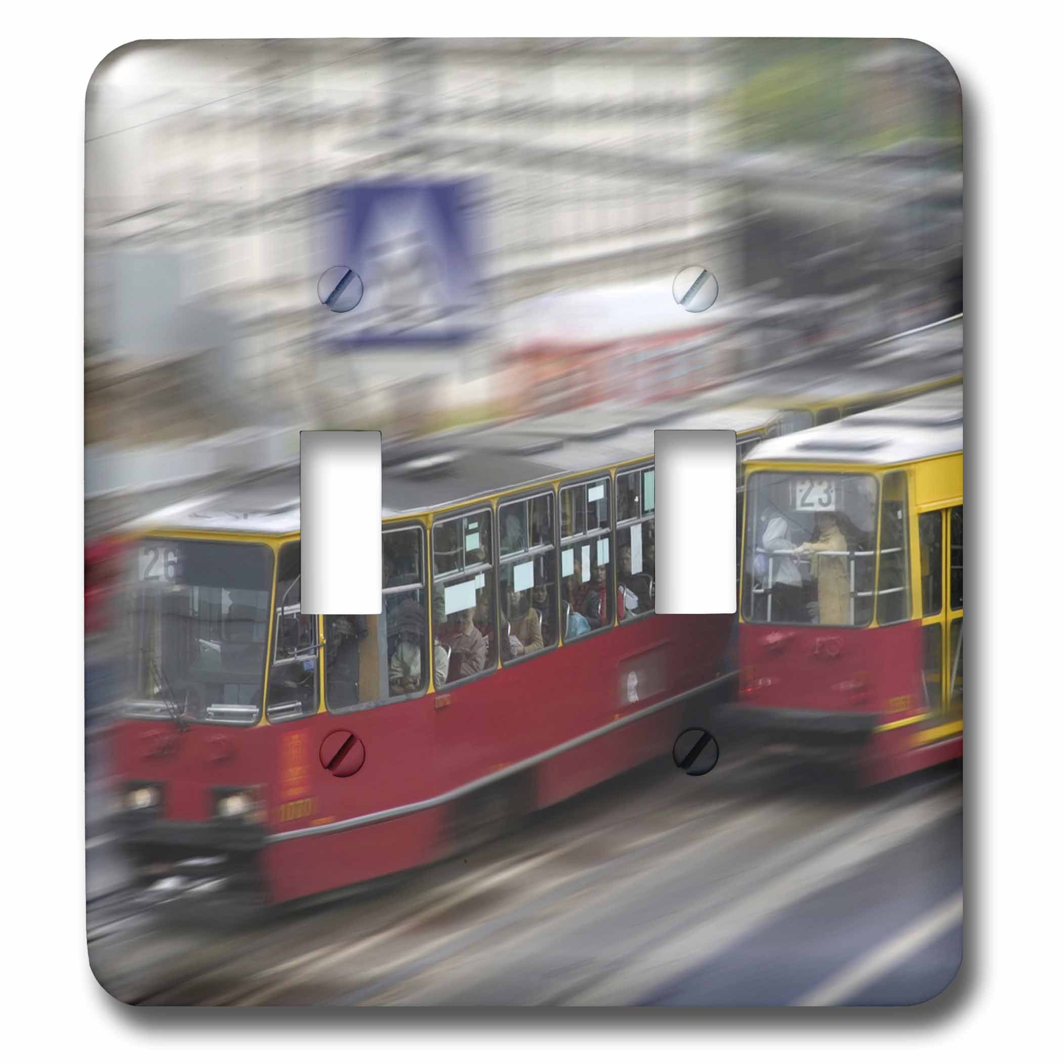 Interrupteur à bascule double Pologne Tramway Varsovie 3dRose Ksu0037