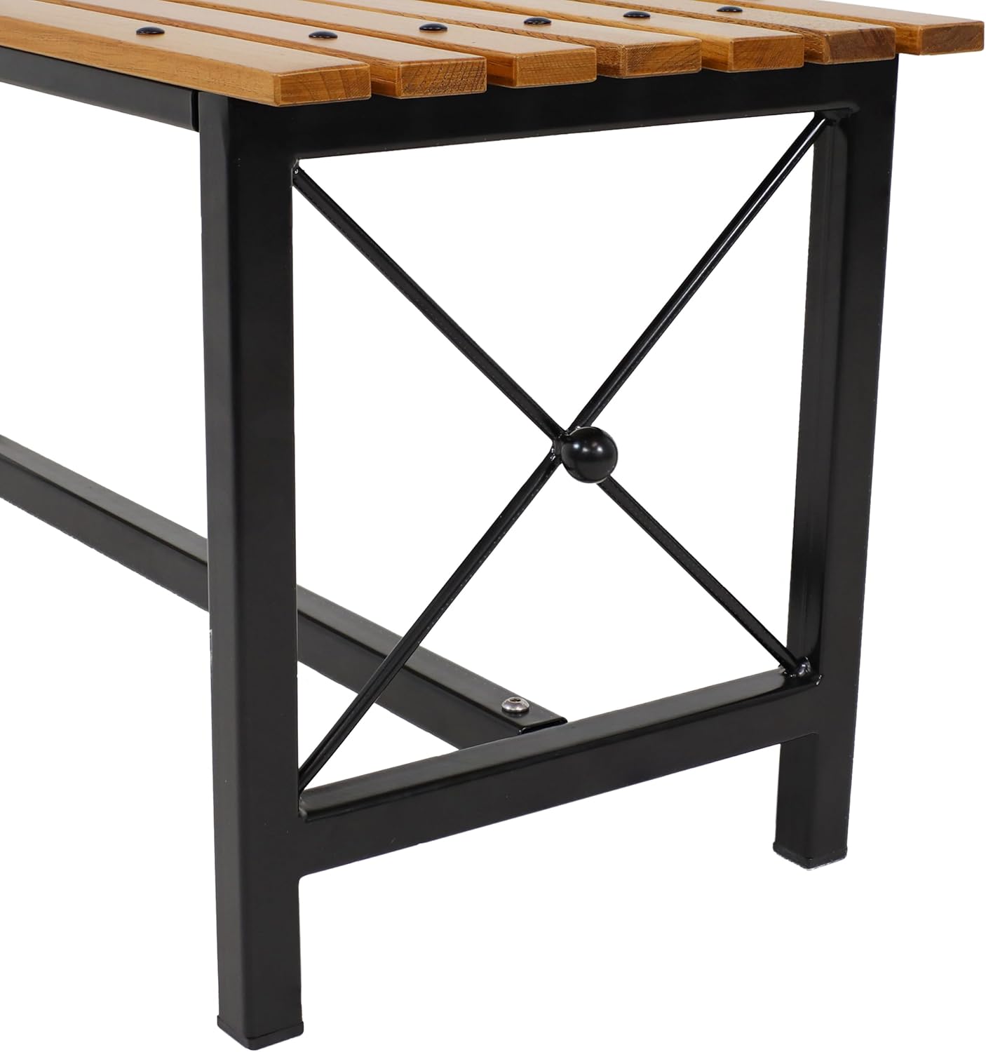 Sunnydaze Indoor or Outdoor 3-Piece Dining Table Set - European Chestnut Patio Dining Table with Benches - 47.25-Inch x 15.25-Inch