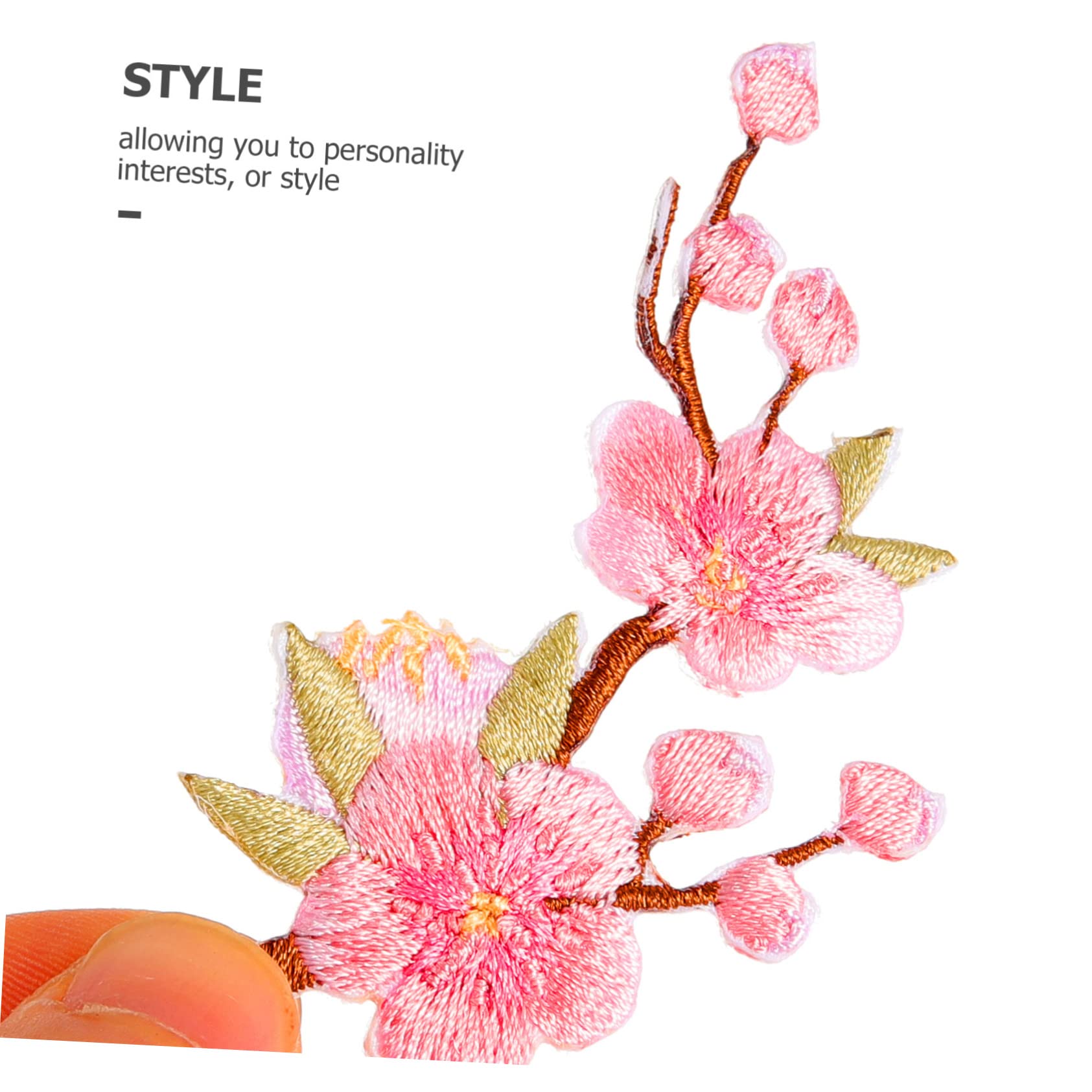 Amazon | PACKOVE 5個 桃の花刺繍補助金 かわいい刺繍パッチ 花鉄 