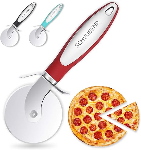 Amazon Com Schvubenr Premium Pizza Cutter Stainless Steel Pizza Cutter Wheel Easy To Cut And Clean Super Sharp Pizza Slicer Dishwasher Safe Handles Large And Small Pizza