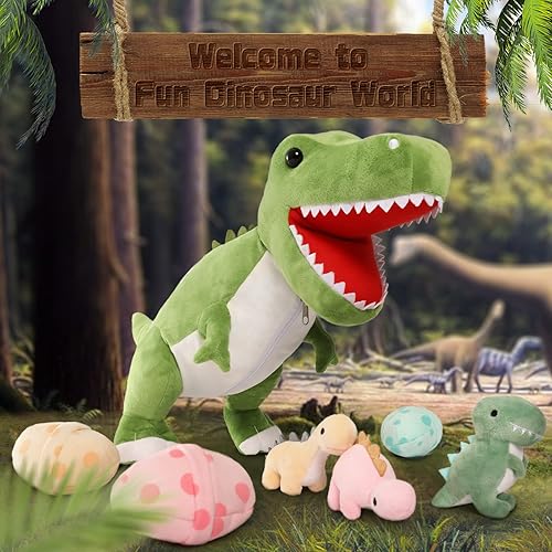 Vista 55 de MorisMos - Animales de peluche de lagarto, mamá camaleón gigante de 27 pulgadas con 4 lagartos bebés, juguetes para niños y niñas, mamá iguana