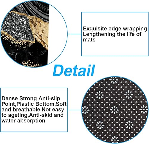 Miniatura 7 de Juego de 4 cortinas de ducha de mármol, modernos juegos de baño con cortinas de ducha, alfombra para tapa de inodoro, tapete de contorno y tapete de