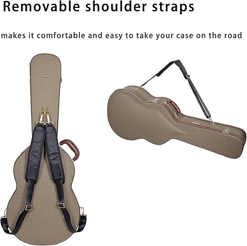 Miniatura 17 de Crossrock Estuche rígido de madera para guitarras eléctricas Les Paul con correas de hombro extraíbles-Tweed (CRW700LTW)