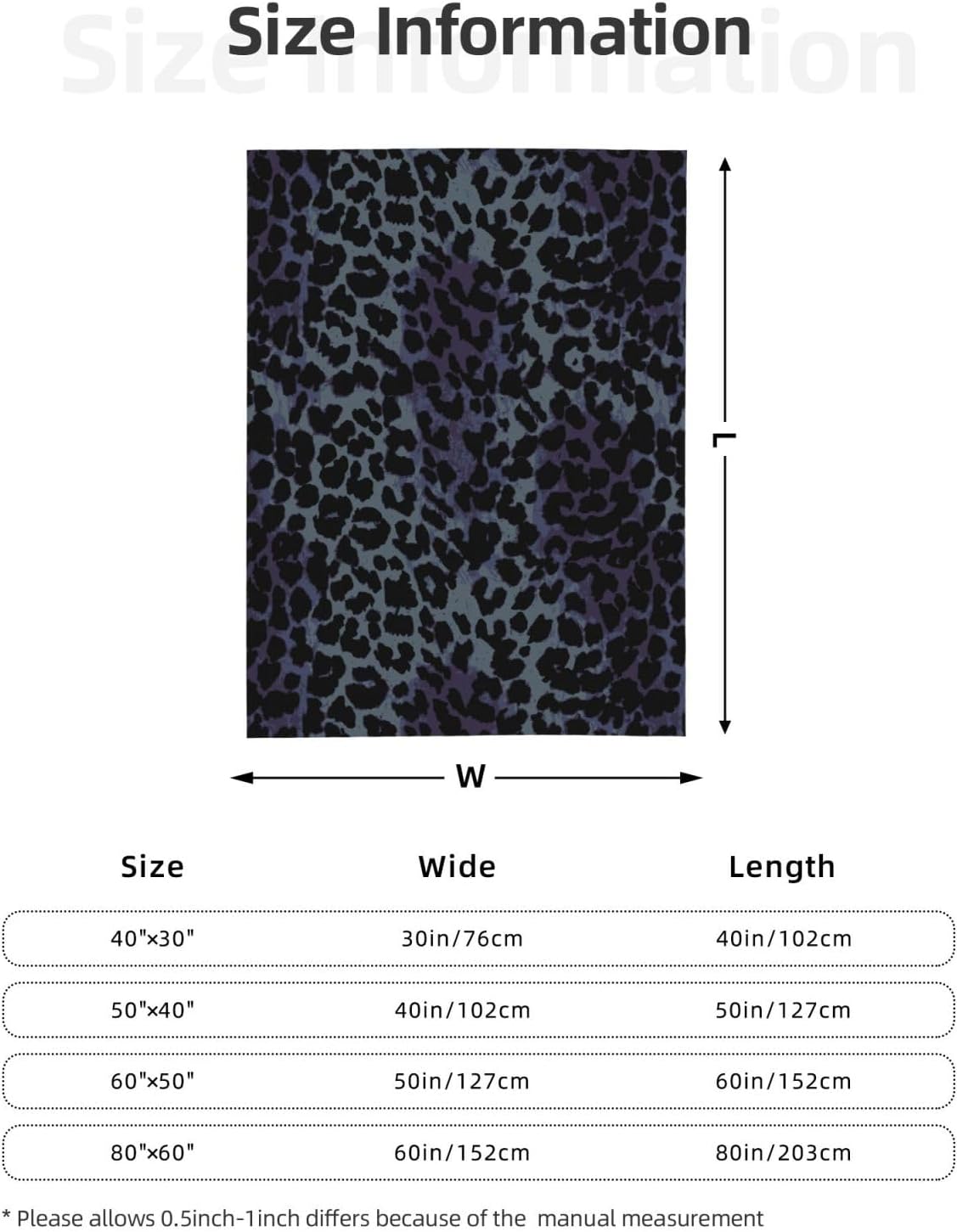 Leopard Animal Skin Bed Blanket Ultra Soft Black Cheetah Print Throw Blanket All Season Warm Light Weight Cozy Plush Blankets for Home Bedroom Sofa Chair Travel, 60"X50" - Image 2