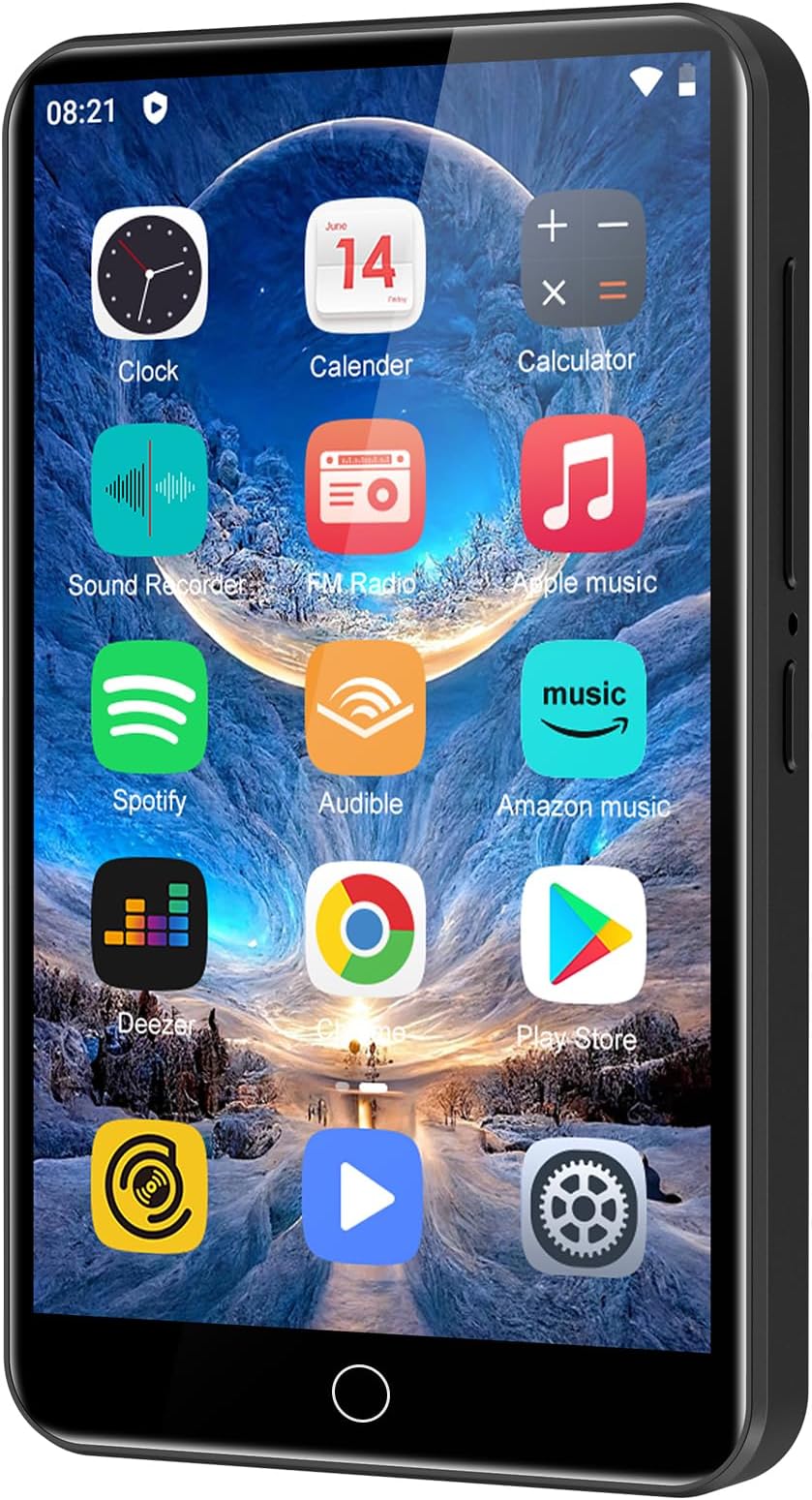 80GB MP3 Player with Bluetooth and WiFi, ZAQE 4.0" Full Touchscreen Mp4 Mp3 Player with Spotify, Audible, Amazon Music, Android Music Player with Speaker, FM Radio, E-Book, Up to 512 GB