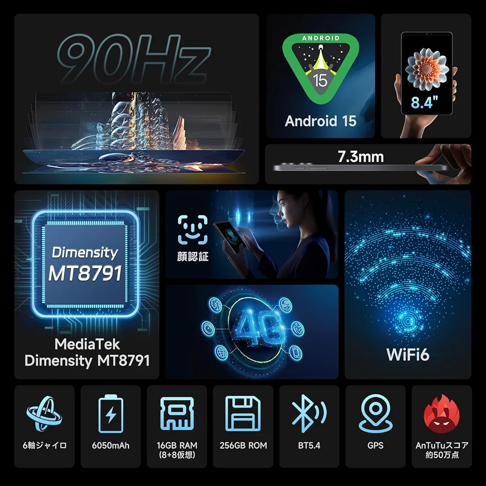 ALLDOCUBE iPlay 70 mini Pro タブレット8.4インチ ALLDOCUBE iPlay 70 mini Proのレビュー！性能アップ！90Hz表示