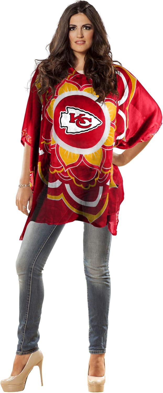 Littlearth NFL Kansas City Chiefs Caftan Flower, Team Color, 32" x 42"