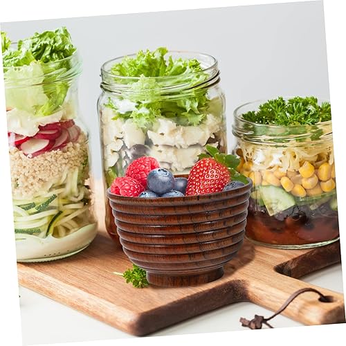 Miniatura 2 de GLEAVI Tazón de madera de flor de cerezo Tazón de pasta Tazón de arroz de madera Tazones de ensalada de madera Tazón de ensalada de pasta Tazón de