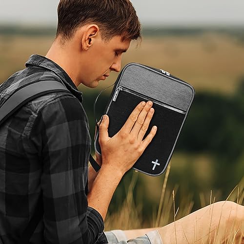 Miniatura 77 de Montana West Funda para la Biblia para mujeres y hombres con marcapáginas de cuero, fundas de transporte, bolsa de iglesia para protección al aire