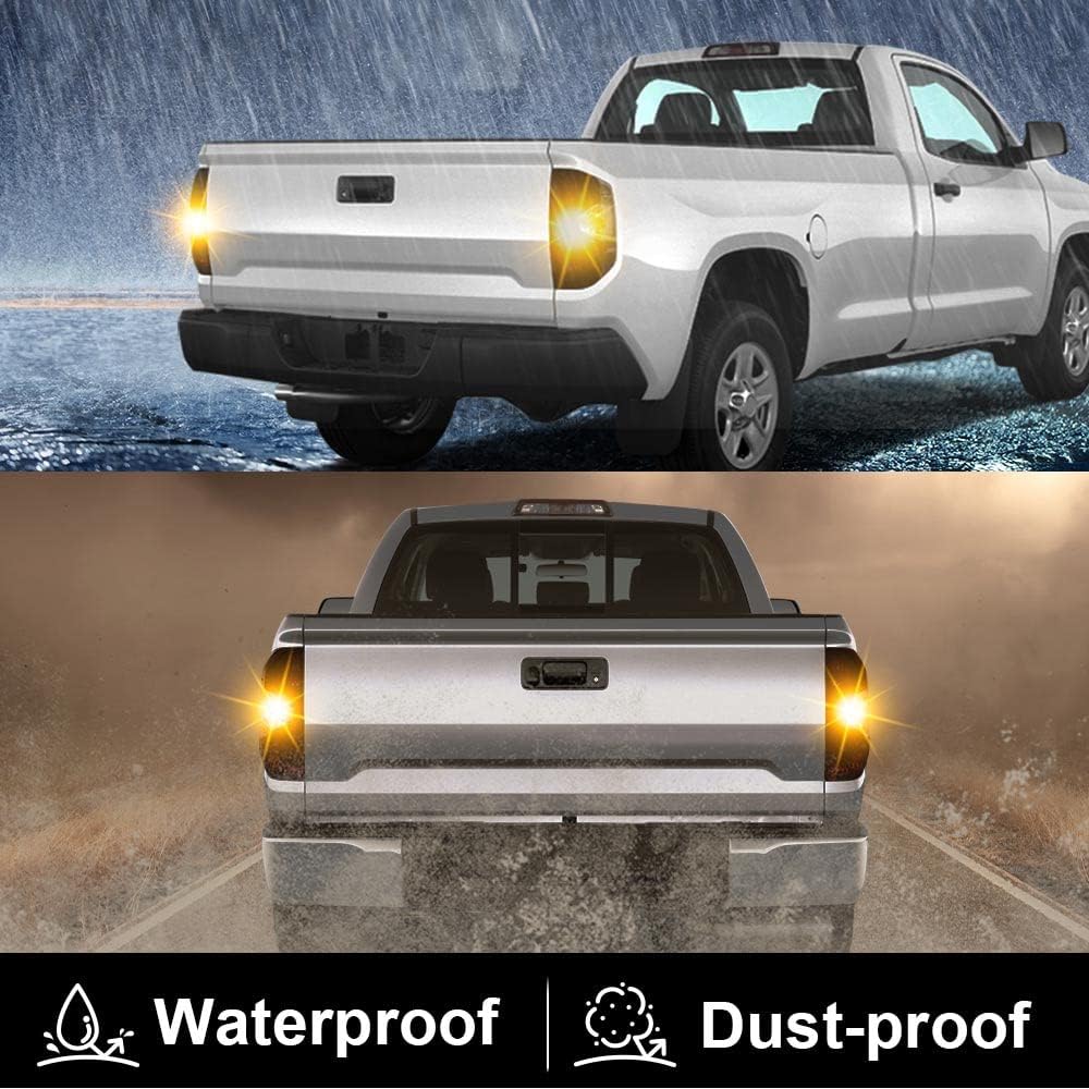 PIT66 Tail Lights Compatible with Toyota Tundra Pickup 2014-2021 Drive & Passenger Side Rear Light Lamp Assembly【Smoky Lens】