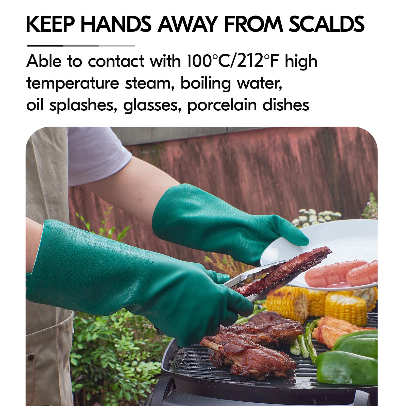 Guantes De Limpieza Reutilizables VGO - Largos, Con Forro, Antideslizantes, Resistentes Al Frío Y Calor, 1 Par