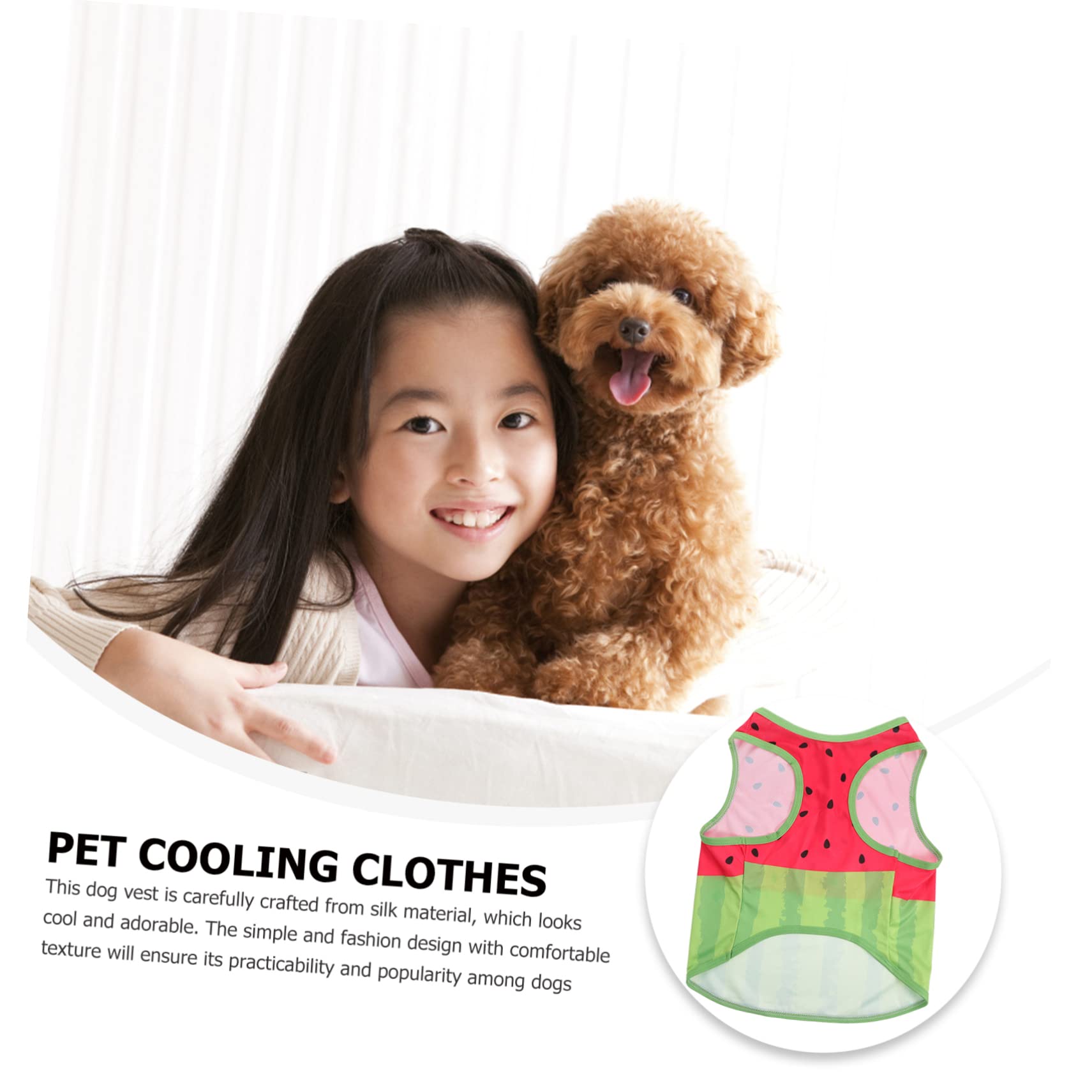 Gilet Rafraîchissant pour Chien, Motif Pastèque, Taille L, Soie | Confortable et Respirant, pour Activités Intérieures ou Extérieures, Modèle Xl