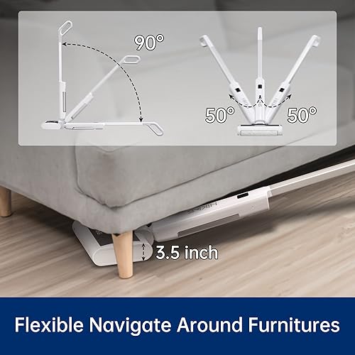 Miniatura 6 de HiKiNS Combo de aspiradora inalámbrica en seco y húmedo, con un solo paso para lavar y trapear suelos duros y multisuperficie, ligero y de mano, 60