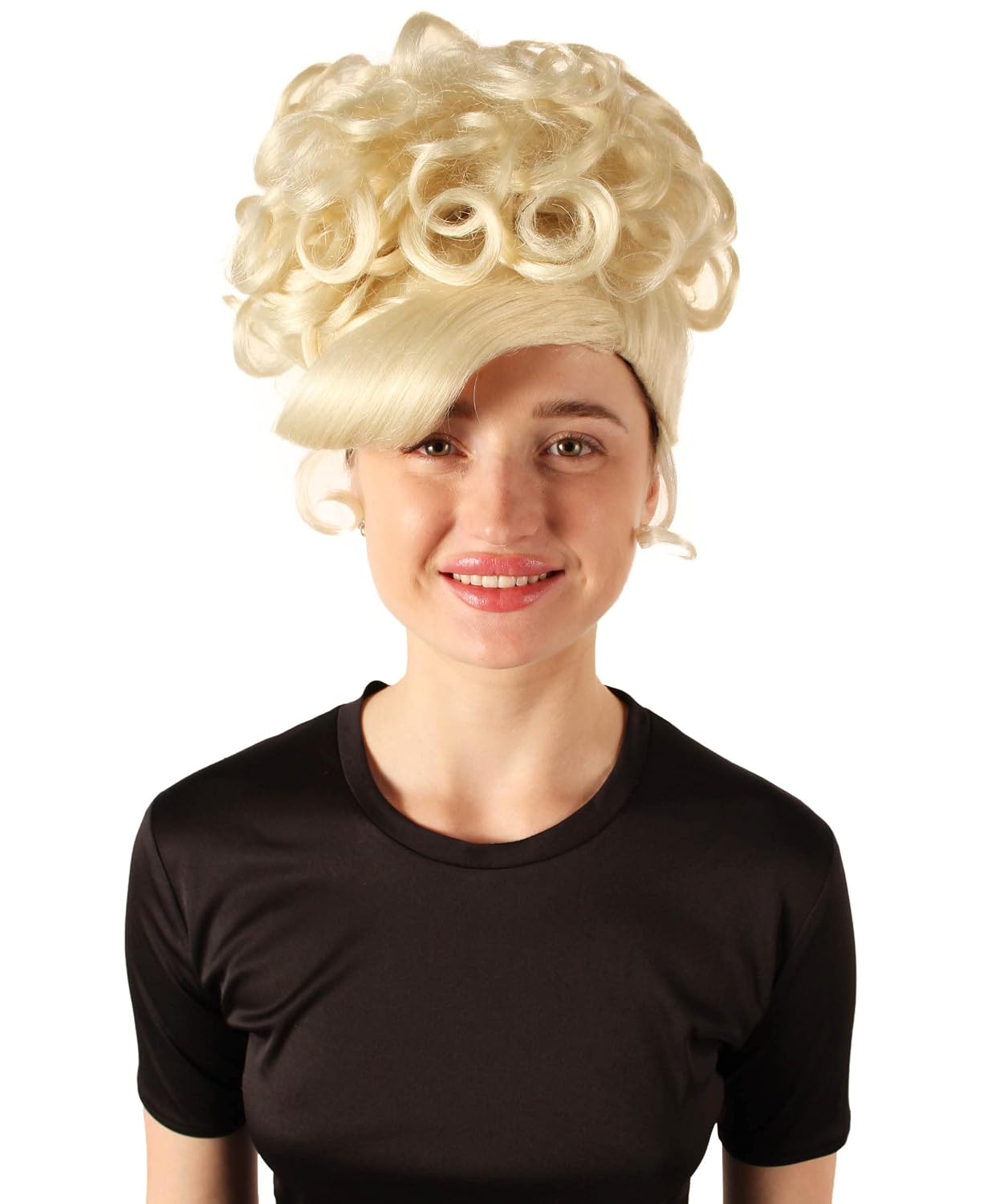 HPO Adult Women's Blonde American Rapper Curly Updo High Fashion Wig, Synthetic Soft Fibers, Perfect for your Halloween & Cosplay Party!