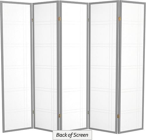 Miniatura 41 de Red Lantern Divisor de habitación con 5 paneles de doble cruz Shoji de 6 pies de alto Marfil,Oro,Gris,https://www.amazon.com/dp/undefined