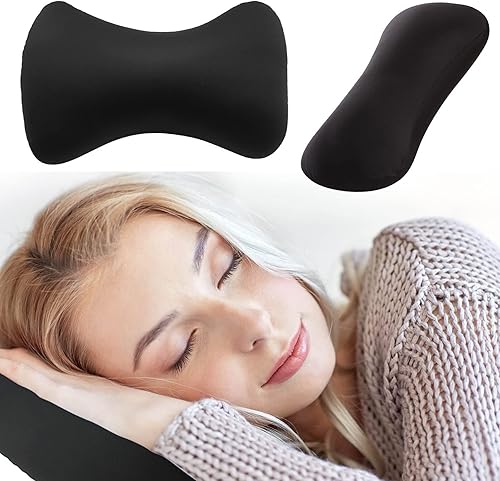 Miniatura 4 de ASkinds 2 almohadas cilíndricas de 15 x 7.8 pulgadas, cómoda almohada tipo hueso de microcuentas, cojín de almohada de tubo de almohada para cabeza,