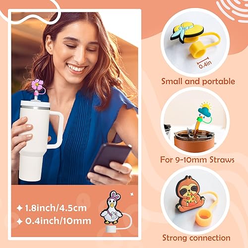 Miniatura 4 de Stanley Cup - Juego de accesorios que incluye 20 tapas para popotes de 0.354-0.394 in, bonitos tapones para sorbetes Stanley de 40 oz y 30 oz