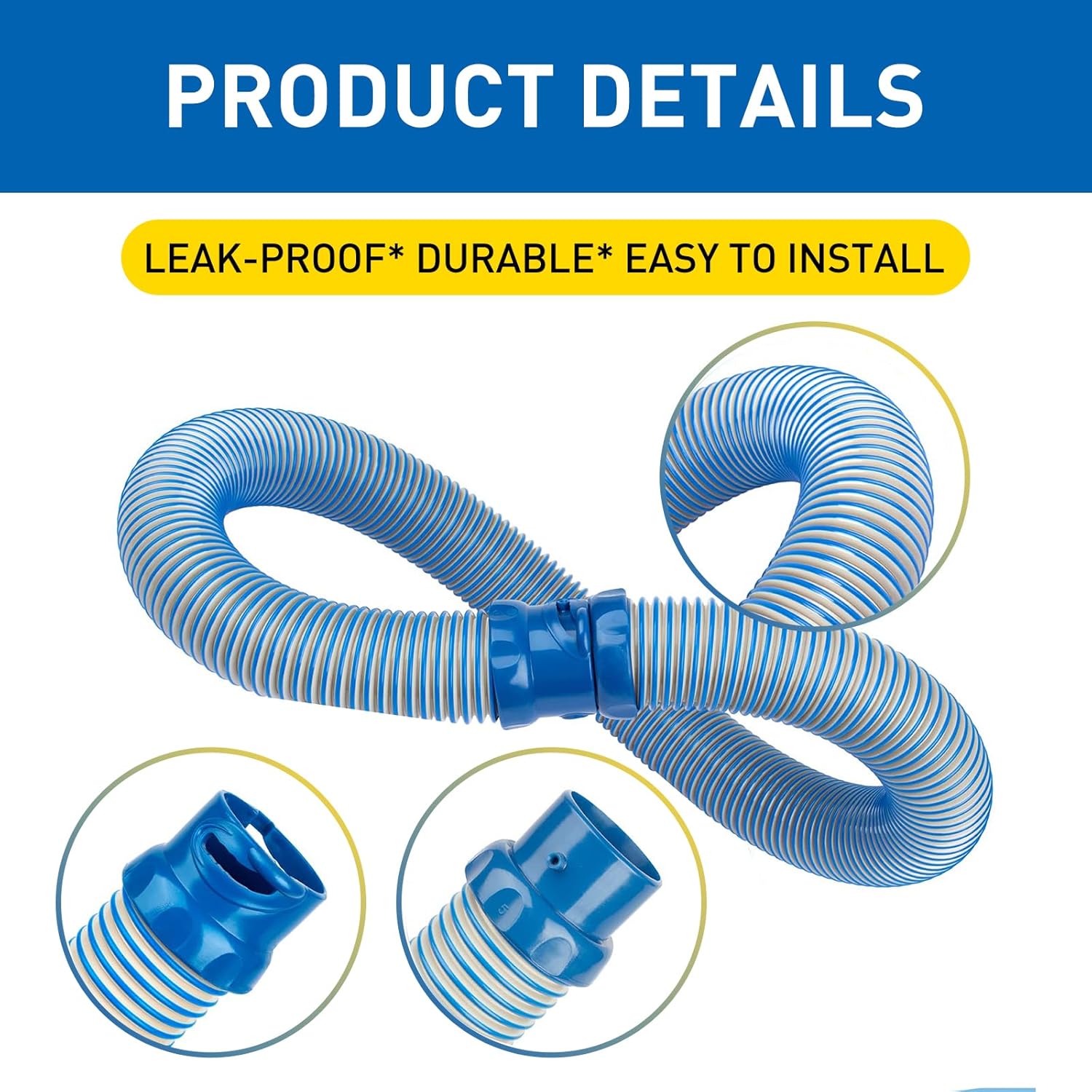 Pool Vacuum Hose, 3 Pack Twist Lock Pool Cleaner Hose Replacement for MX6 MX8, 39-Inch Swimming Pool Vacuum Hoses for Inground Pools, Easy Connect