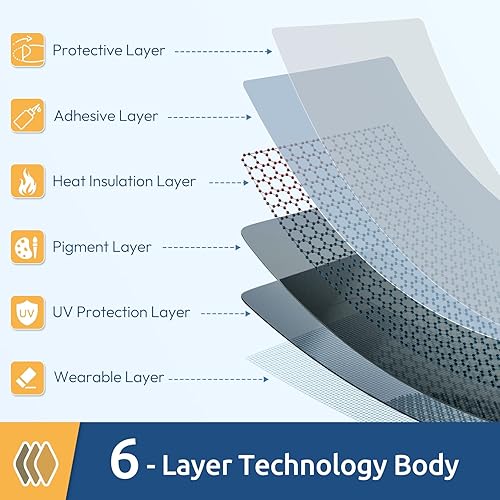 Miniatura 17 de rabbitgoo Película de privacidad para ventana, 3D decorativa vitral, adherencia estática, bloqueo solar, adhesivo de vinilo extraíble, carámbanos