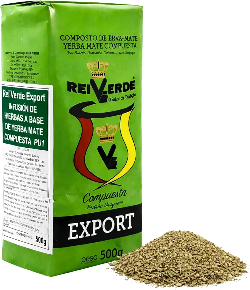 Erva Mate Rei Verde Export Padrão Uruguaio Composto 500g