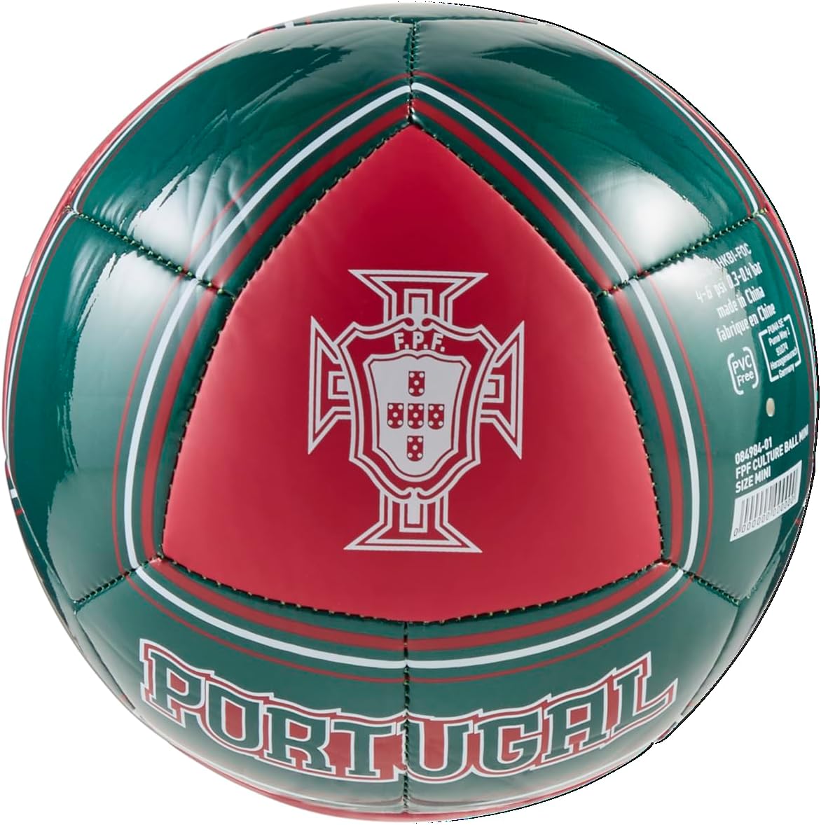 PUMA Unisex FA Portugal Mini Soccer Ball, Club Red-Green Lagoon SS26, Mediumini Fpf Culture Ball Mini