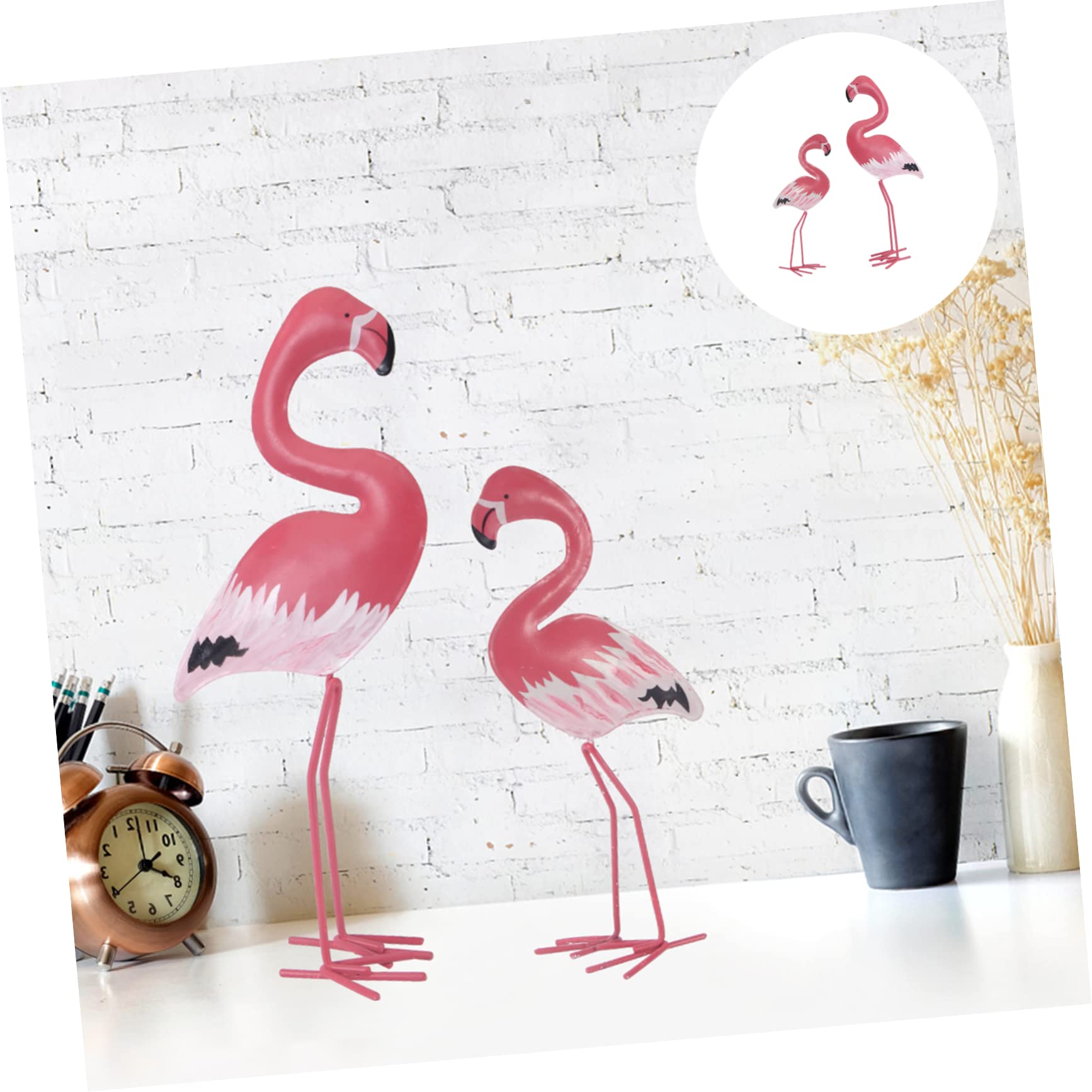 TOYANDONA 3 Paia Statuetta Flamingo per Decorazione da Tavolo da Scrivania