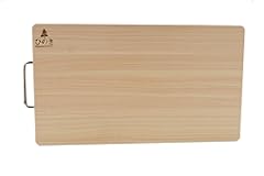 BOUMBI Hinoki Wood Reversible Cutting Board with Metal Handle&lpar;15&period;6x9&period;1x1&period;05 RM_Medium&rpar;