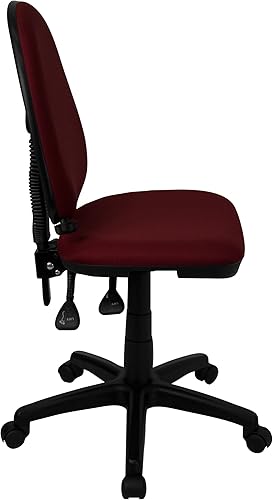 Miniatura 5 de Flash Furniture Silla de oficina ergonómica giratoria multifunción de tela burdeos con soporte lumbar ajustable