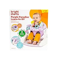 Vista 12 de Bright Starts Learn-to-Sit - Asiento de piso para bebé, 2 posiciones, con juguetes, unisex, 4-12 meses, Purple Paradise Púrpura