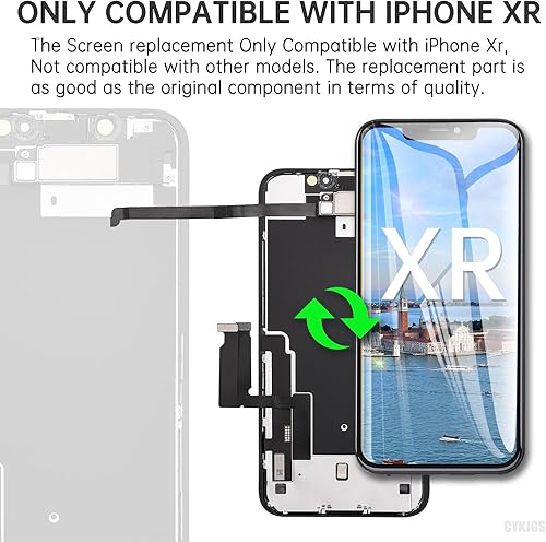 Miniatura 3 de Para iPhone XR Reemplazo de Pantalla con Altavoz de Oído Sensor de Proximidad 3D Táctil 6.1 "Pantalla LCD Digitalizador Montaje Completo Auricular