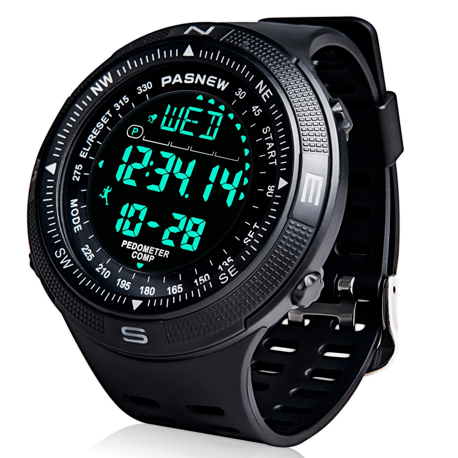 PASNEW Orologio per bambini,Orologio impermeabile sportivo per ragazzi,Orologio da esterno con calendario di allarme a LED 50M,Orologi con luminoso