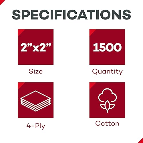 Miniatura 3 de Dealmed Esponjas no tejidas de alta calidad almohadillas de gasa no tejidas de 4 capas de 2 x 2 pulgadas, 25 bolsas, 2 por bolsa (paquete de 30),