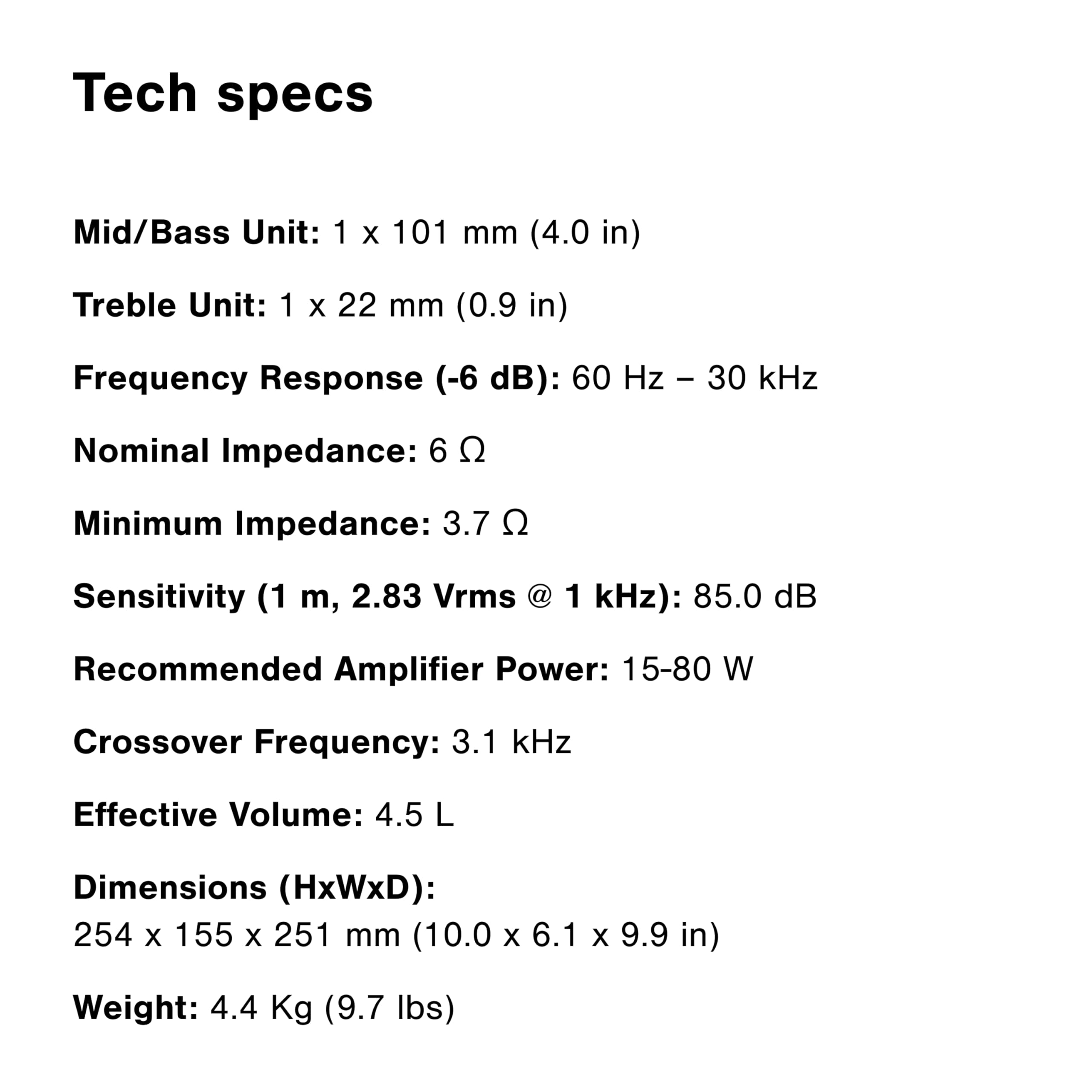 Q Acoustics 3010c Kompakte Bücherregal-Lautsprecher, 2-Wege-Reflexgehäuse, 10,2 cm Bass-Treiber, 2,3 cm Hochtöner, Stereo-Lautsprecher für Heimkino-Soundsystem